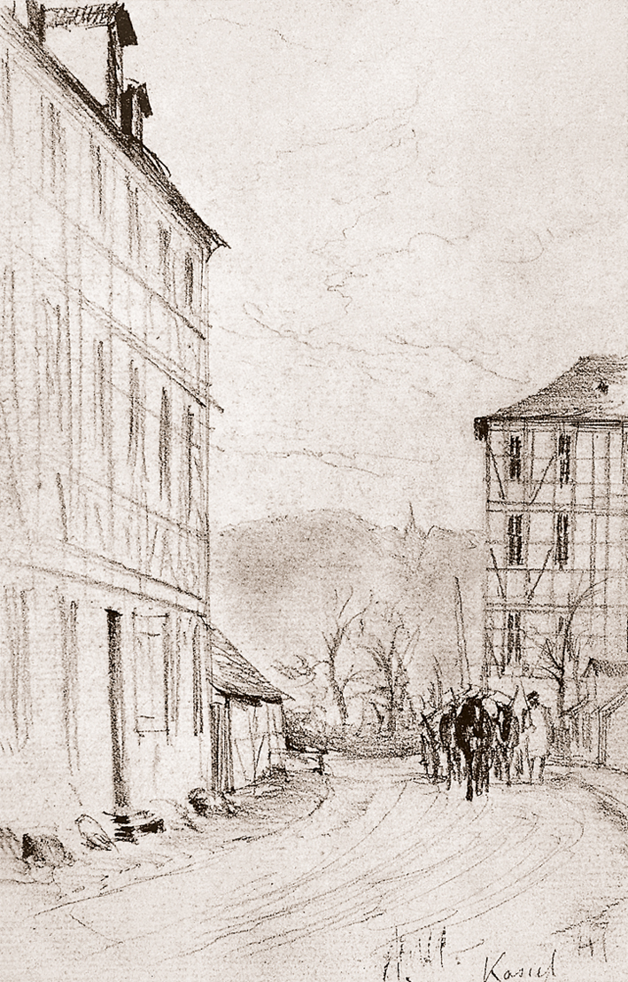  Adolpyh Von Menzel —— 卡塞尔市街道一角